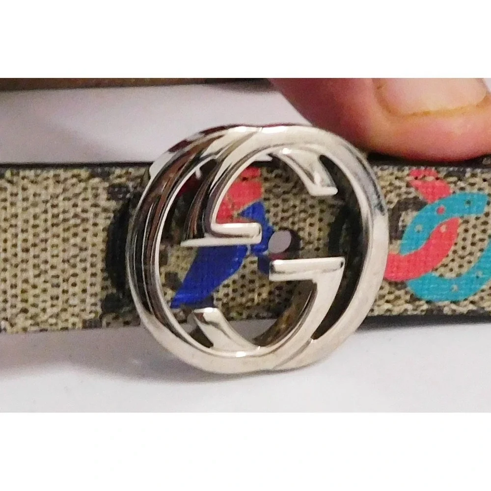 Gucci Western Print GG Supreme Canvas Children's Belt Size L‎ 24-27 inches